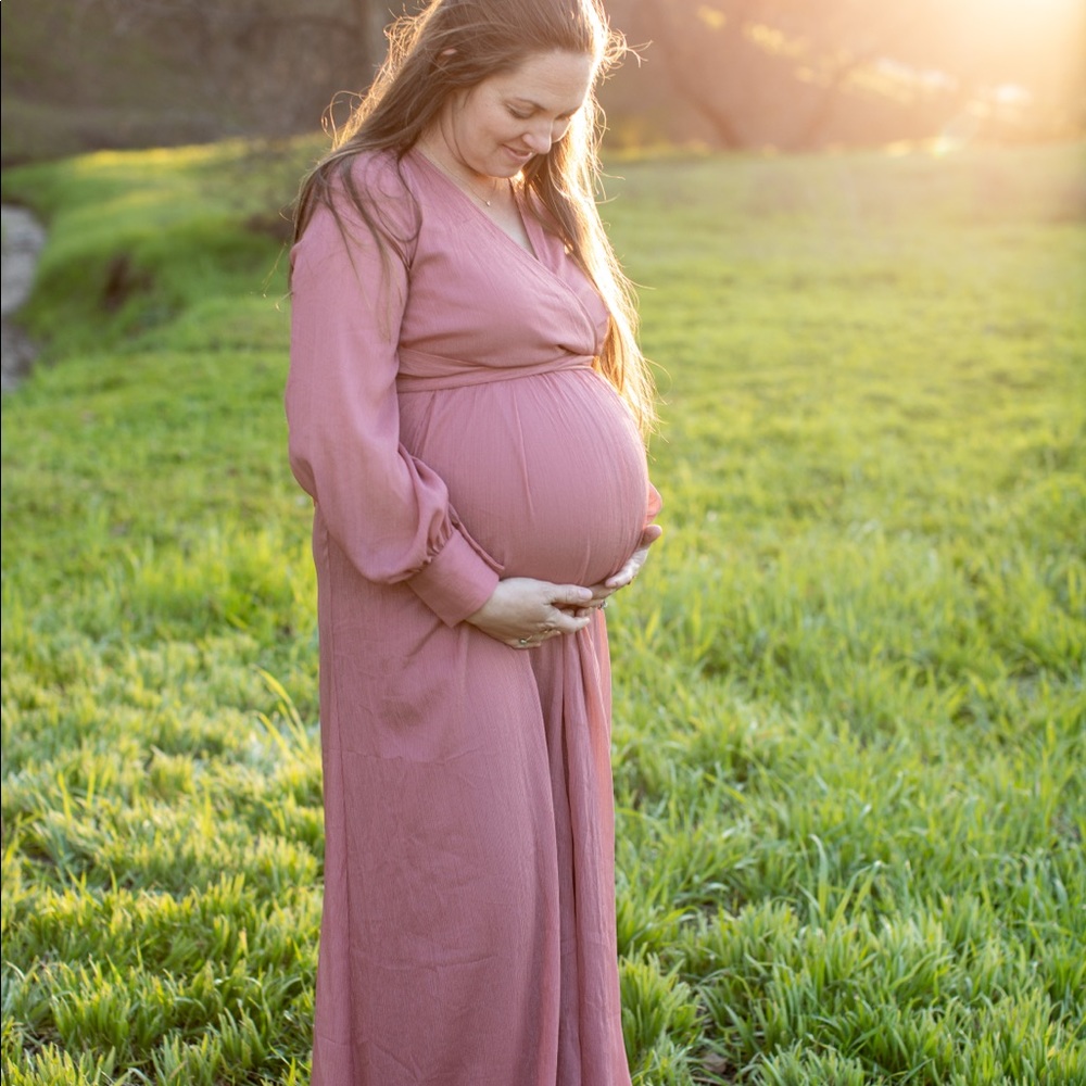 Pink blush maternity gown medium rose gold